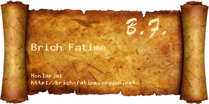 Brich Fatime névjegykártya